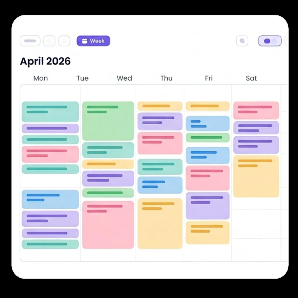 Fragmented calendar before planning with Flowo